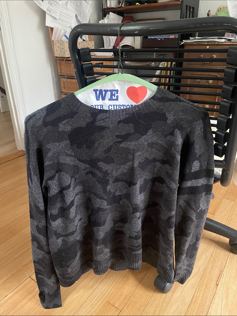 Women’s Charcoal Camo Crewneck Sweater - Dark Gray